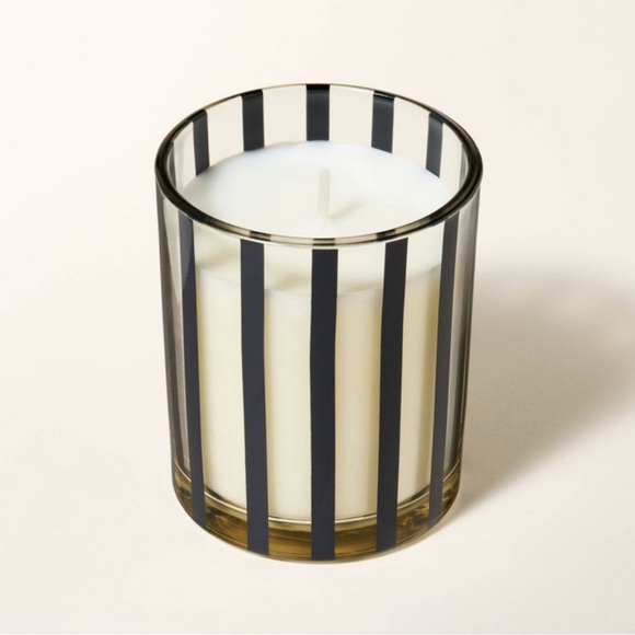 Kate Spade/Target NEW 3.5oz Jar Candle FACE IN THE SUN‎ Scent Stripe Glass Black - Picture 1 of 4